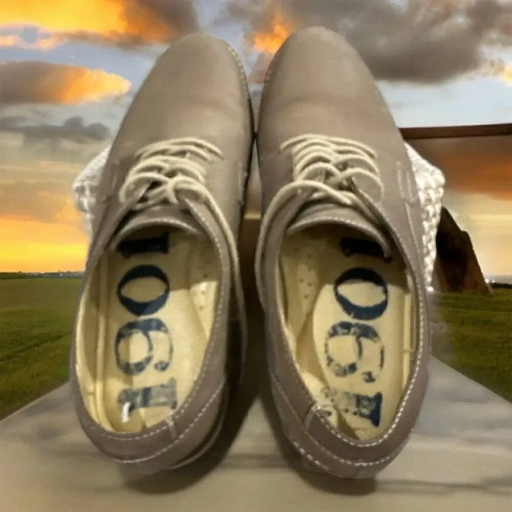 1901 Carson Tan Leather Oxford Contrasting Stitch Lace Up Cushioned Insole Shoe